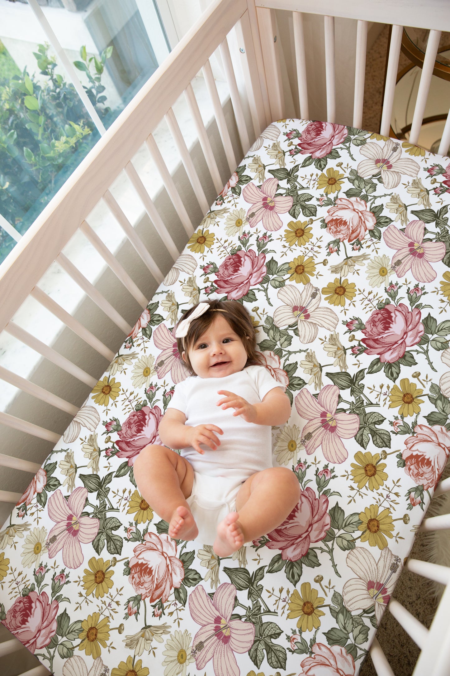Baby Girl Vintage Floral Crib Sheet