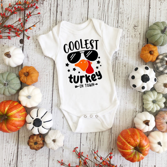 Coolest Turkey in Town Baby Thanksgiving Onesie®