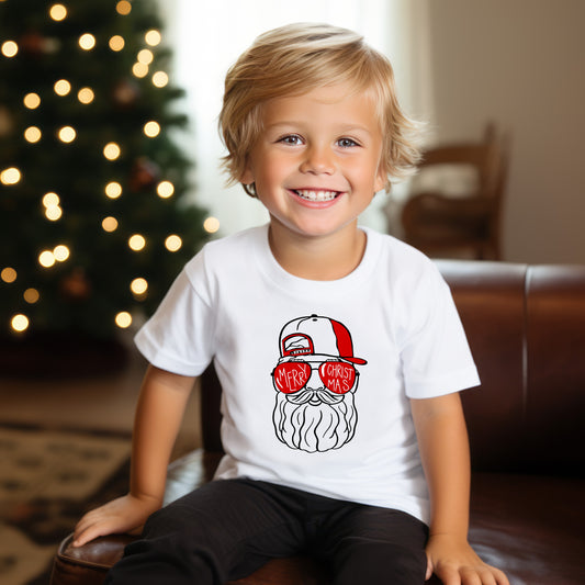 Cool Santa Toddler/Youth Boys Christmas T-Shirt, Trendy Christmas Shirt for Kids, Toddler Christmas T-Shirt