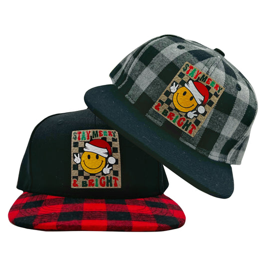 Buffalo Check Merry and Bright Snapback Hat for Kids