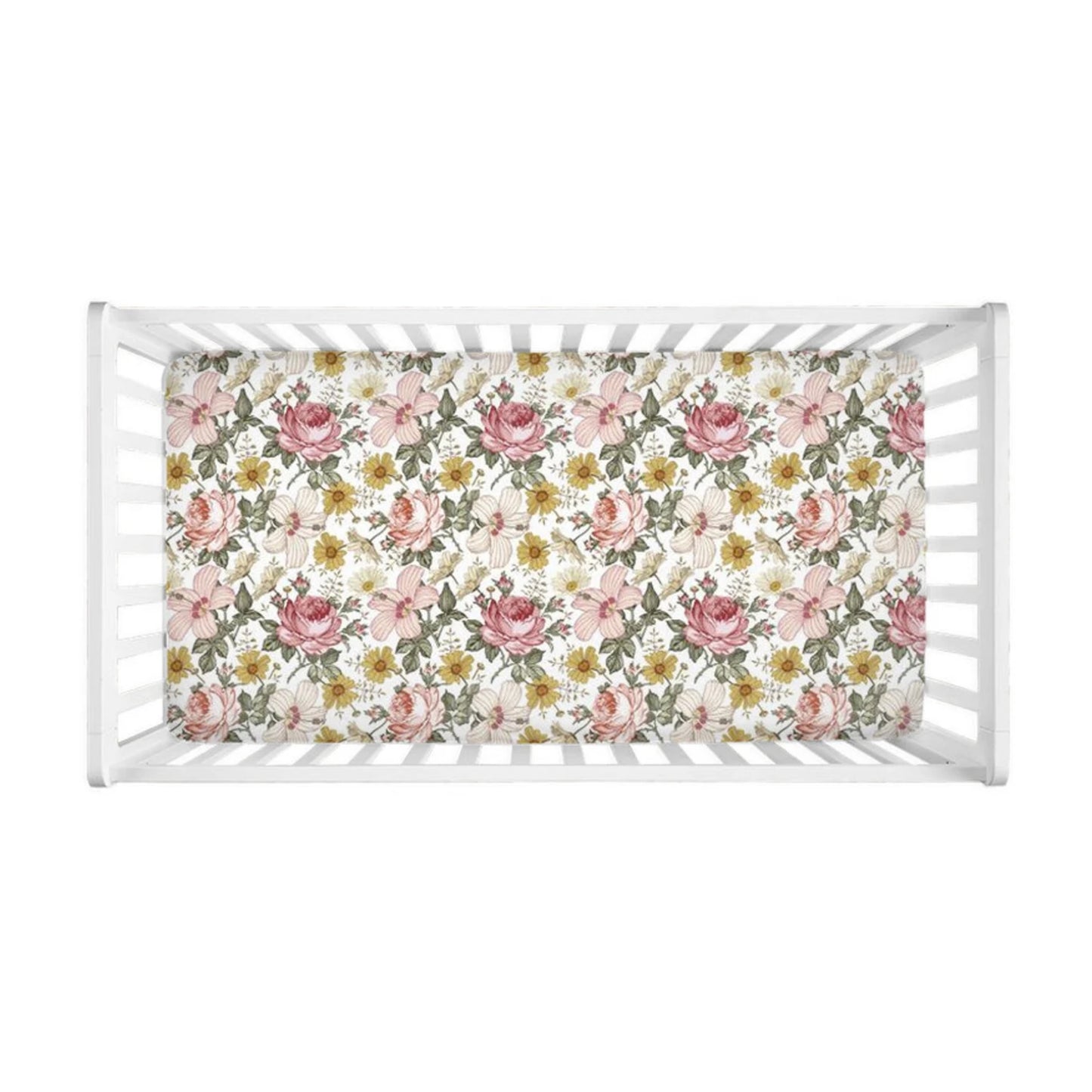 Baby Girl Vintage Floral Crib Sheet